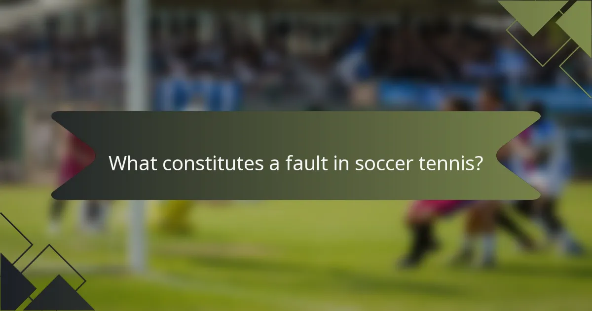 What constitutes a fault in soccer tennis?